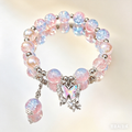 Blue Pink Jade Butterfly Bracelet