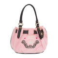 Juicy Couture Pink Velour Hobo Tote with Black Trim