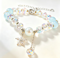 Starry Aquamarine Beaded Bracelet
